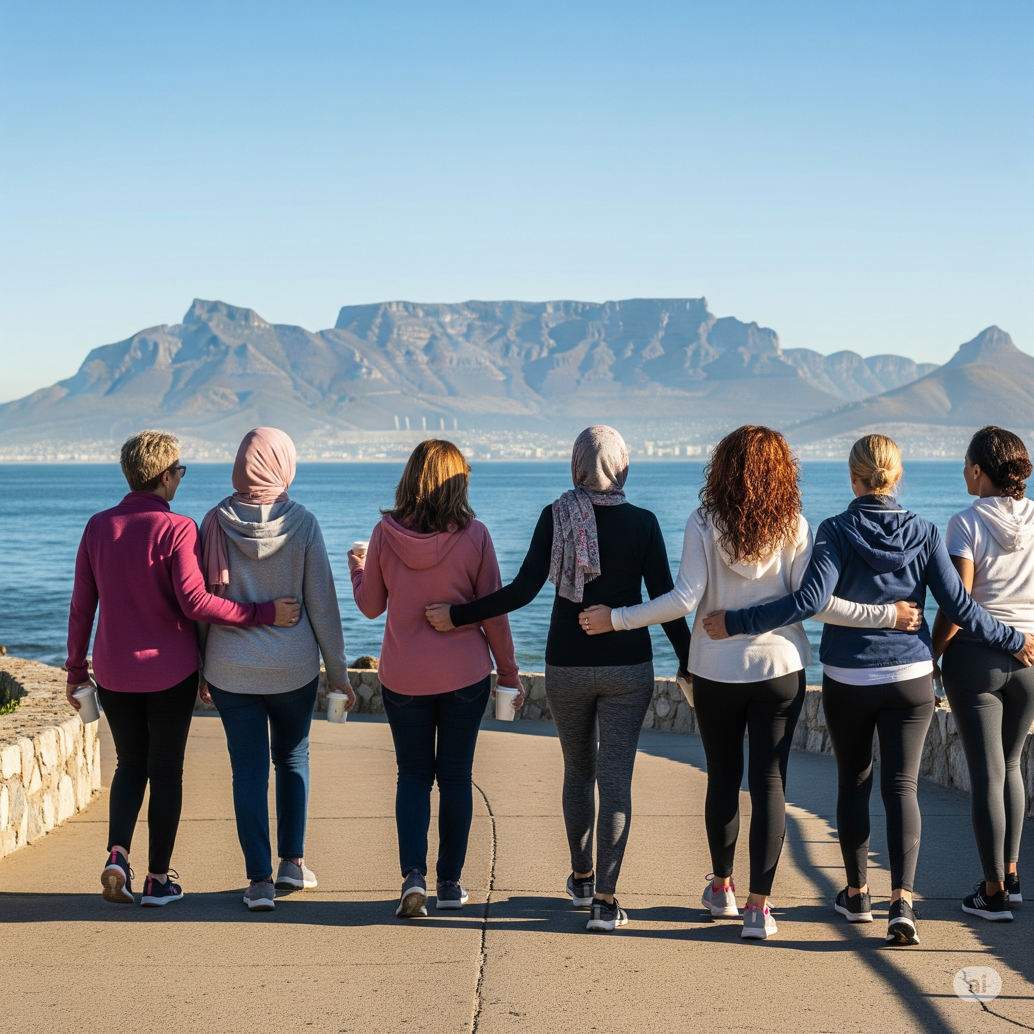 A group of professional businesswomen collaborating in Cape Town.