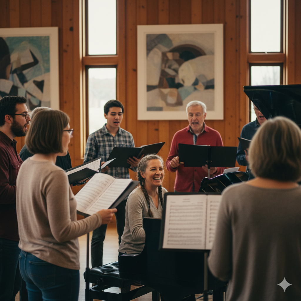 Community choir singing together